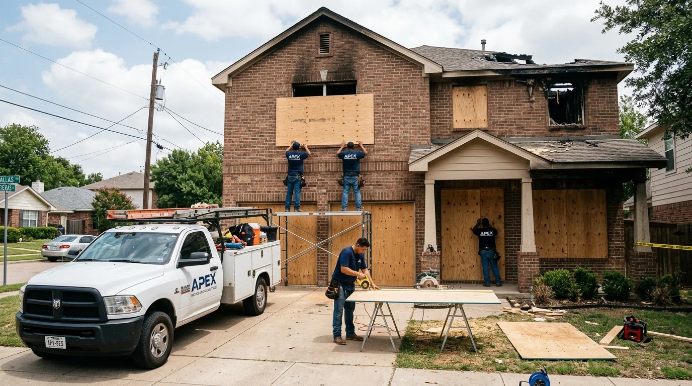 High-capacity water extraction and structural drying after high-pressure fire hose suppression in Dallas